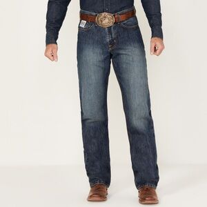 CINCH MEN'S WHITE LABEL RELAXED FIT DENIM JEANS DARK STONEWASH